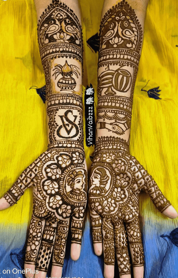 Appealing Intricate Full Arm Henna Design