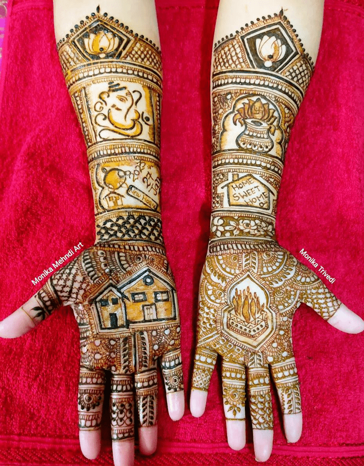 Captivating Intricate Full Arm Henna Design