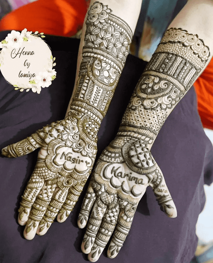 Charming Intricate Full Arm Henna Design