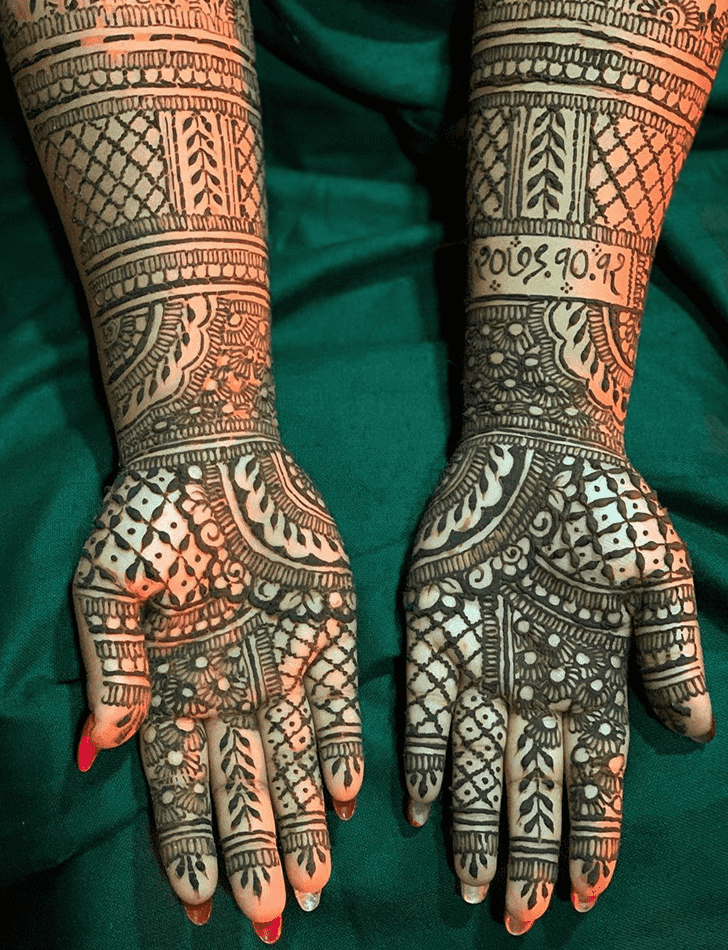 Classy Intricate Full Arm Henna Design