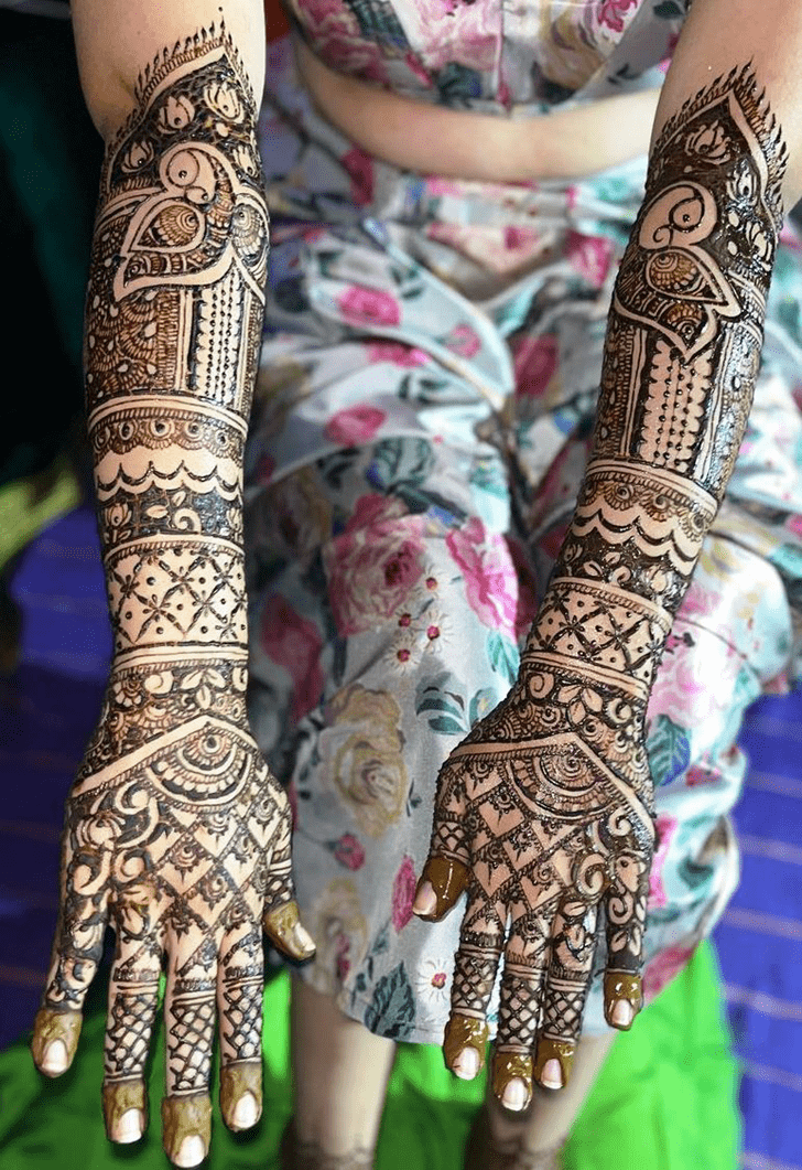 Elegant Intricate Full Arm Henna Design