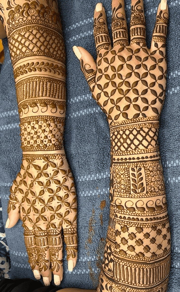 Enthralling Intricate Full Arm Henna Design