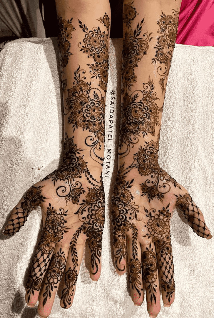 Enticing Intricate Full Arm Henna Design