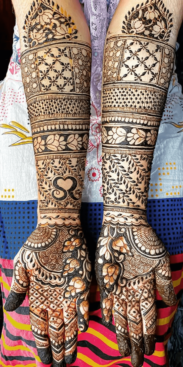 Magnificent Intricate Full Arm Henna Design