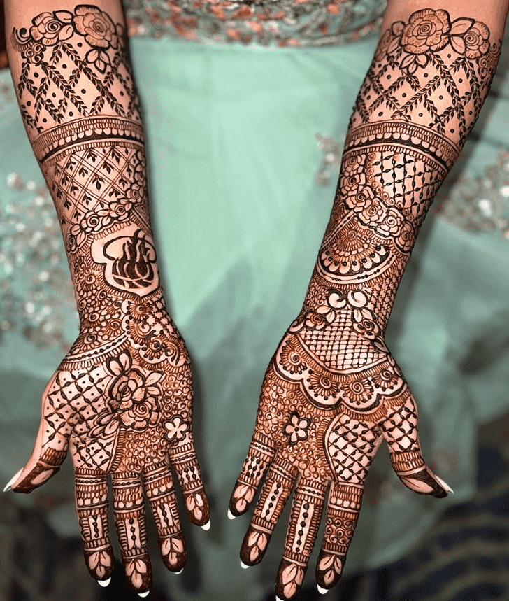 Marvelous Intricate Full Arm Henna Design
