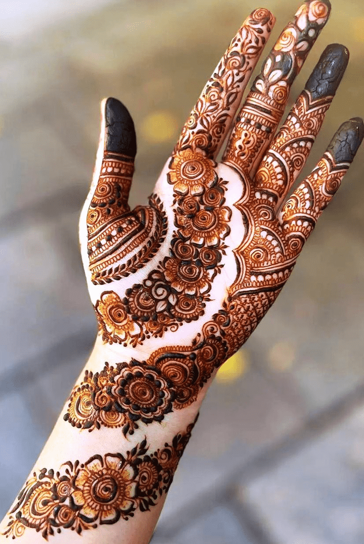 Refined Intricate Full Arm Henna Design