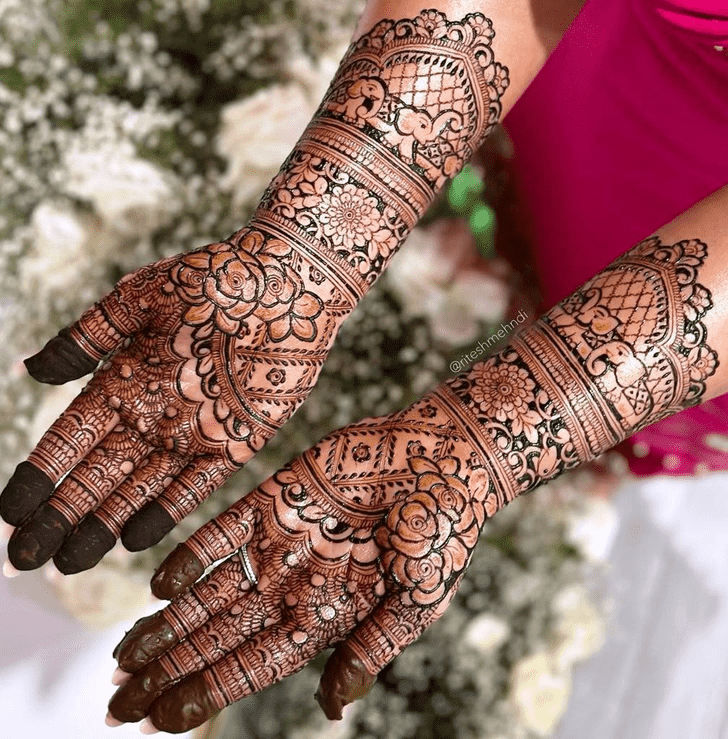 Splendid Intricate Full Arm Henna Design