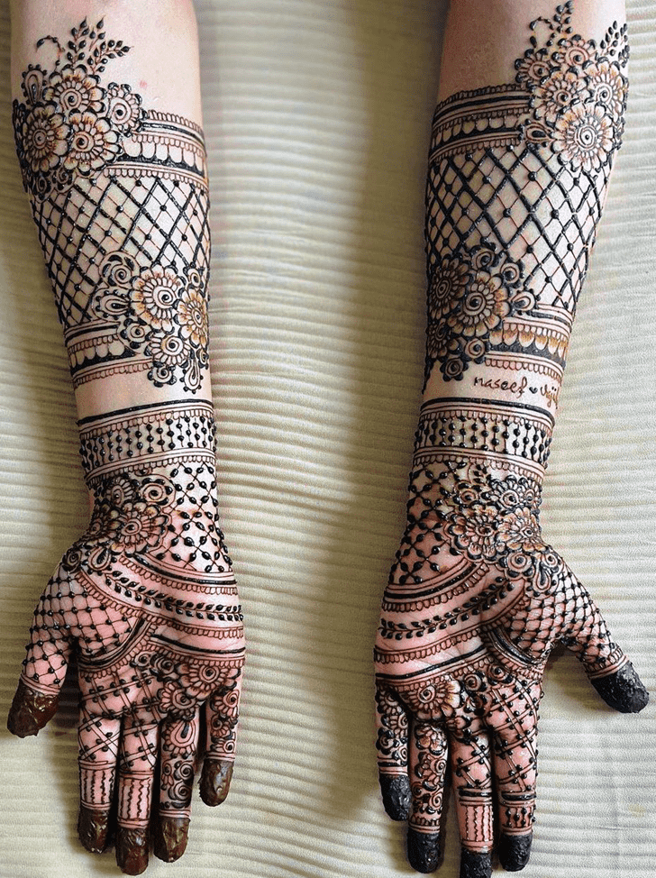 Wonderful Intricate Full Arm Mehndi Design