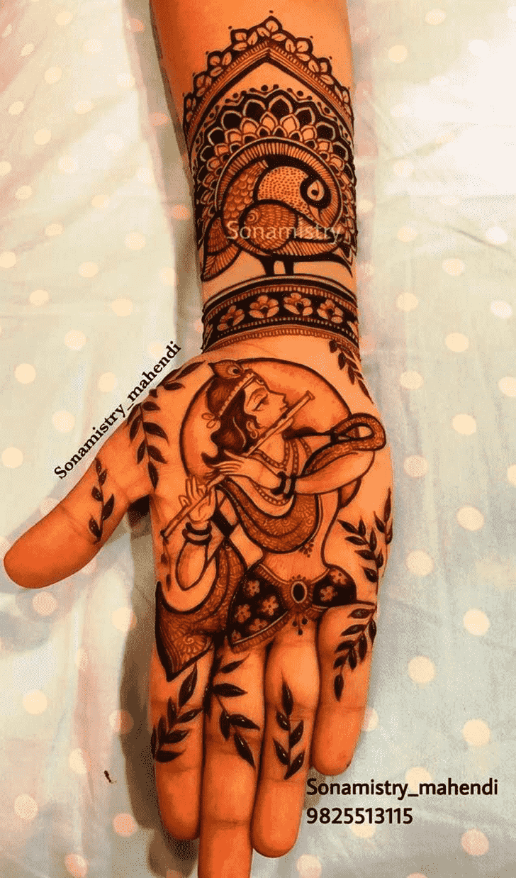 Beauteous Krishna Henna Design