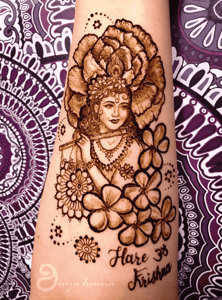 Enthralling Krishna Henna Design