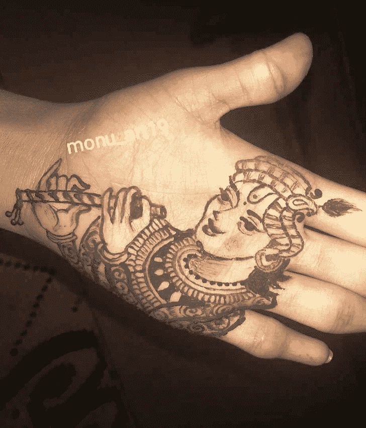 Mesmeric Krishna Henna Design