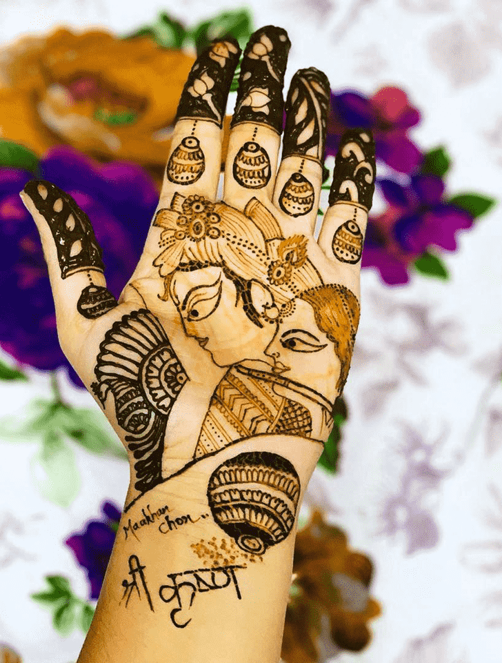 Radiant Krishna Henna Design