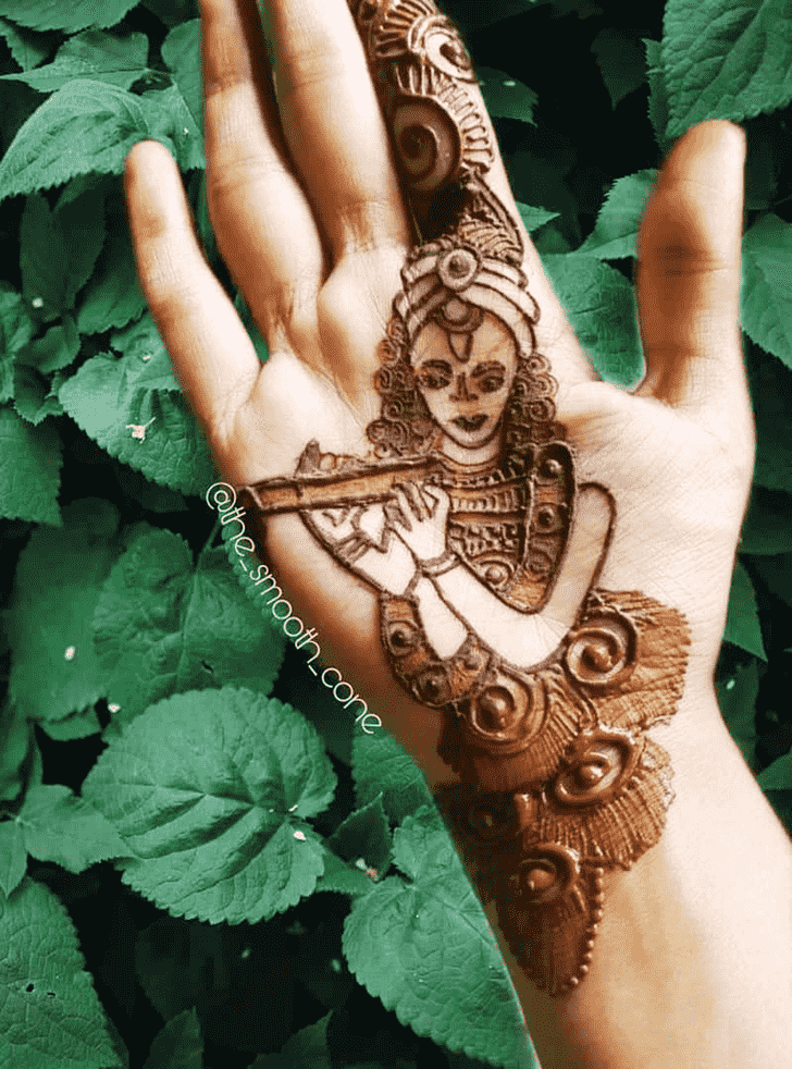Slightly Krishna Henna Design