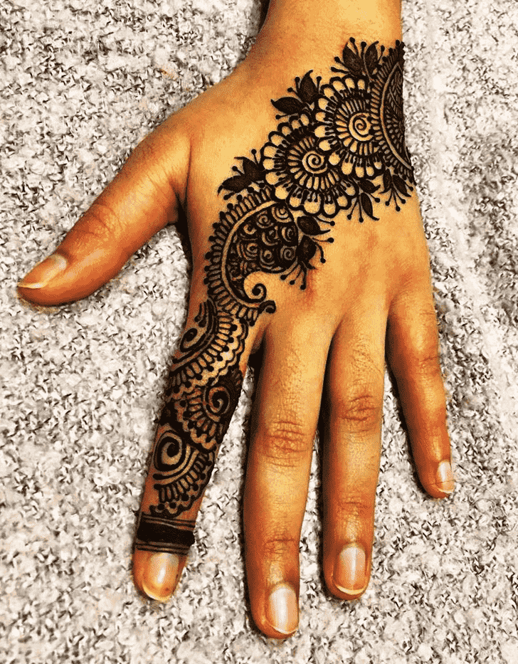 Angelic Left Hand Henna design