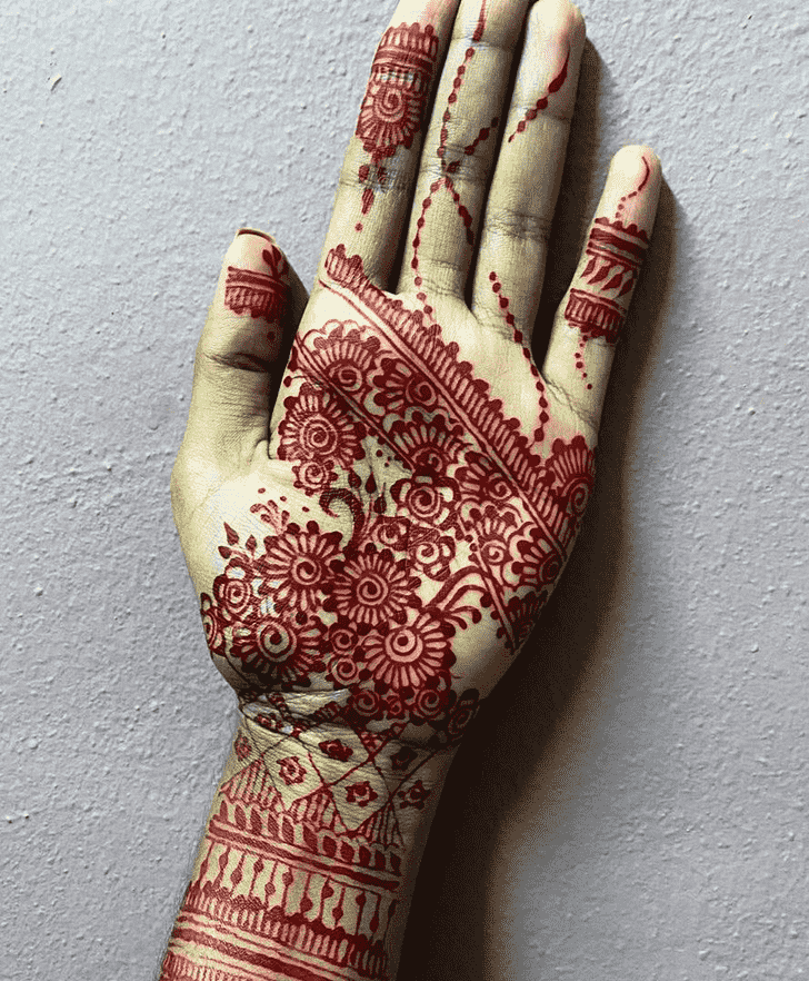 Charming Handing Left Hand Henna design