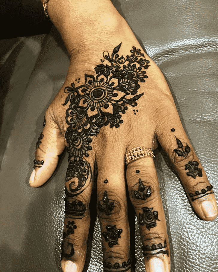 Enthralling Left Hand Henna design