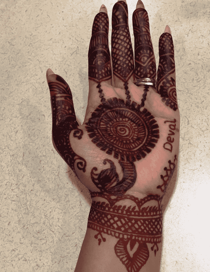 Graceful Left Hand Henna design