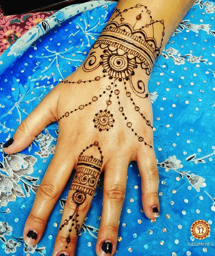 Radiant Left Hand Henna design