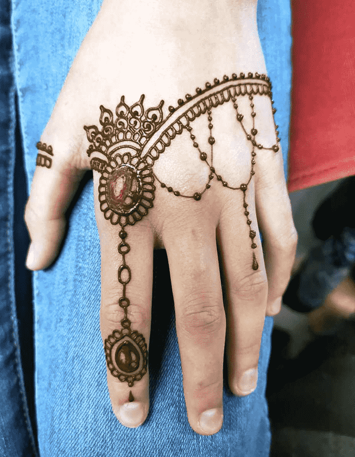 Shapely Left Hand Henna design