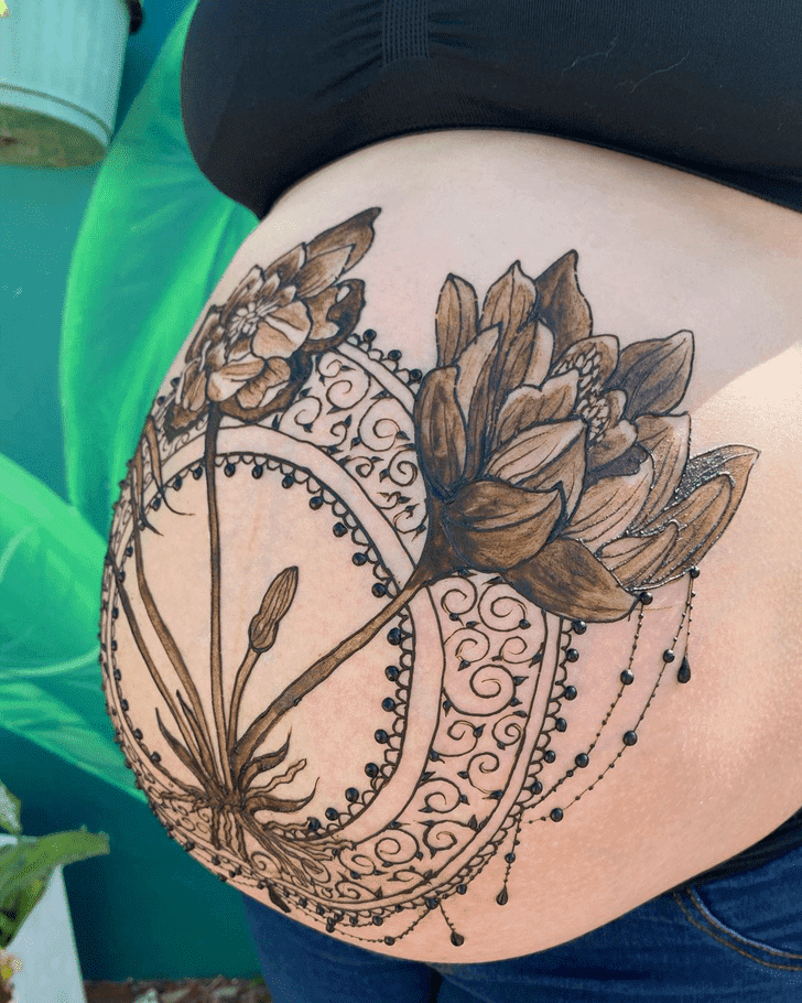 Alluring Lotus Henna Design