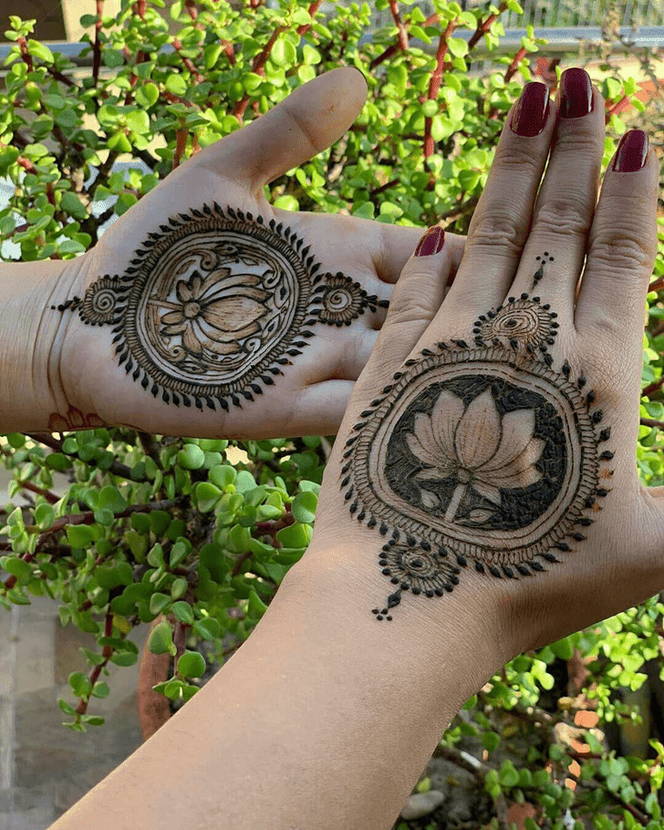 Delightful Lotus Henna Design