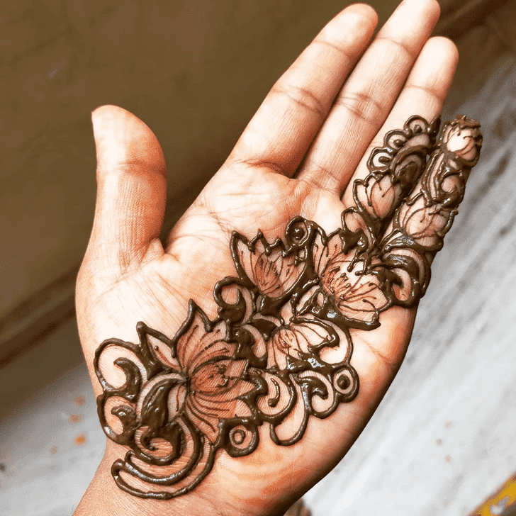 Elegant Lotus Henna Design