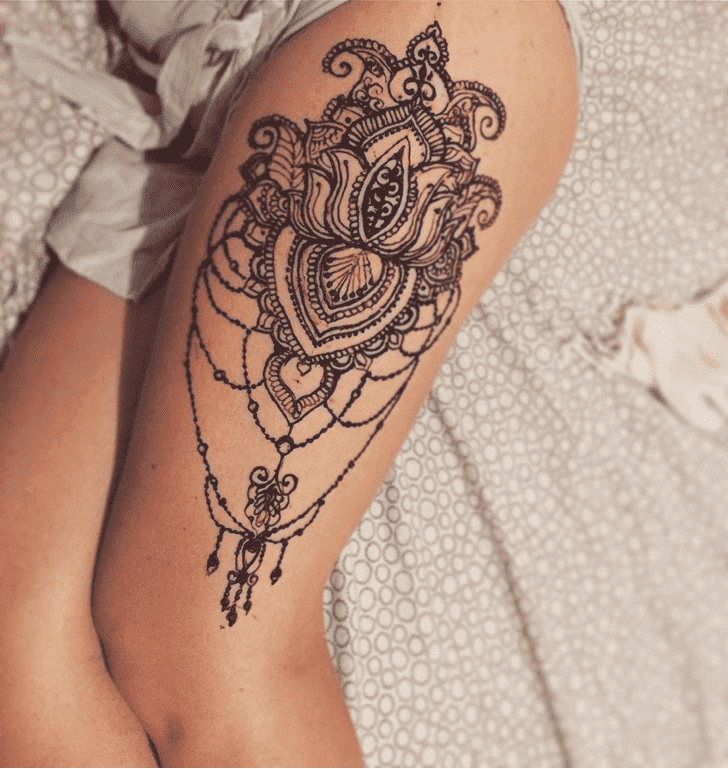 Enticing Lotus Henna Design