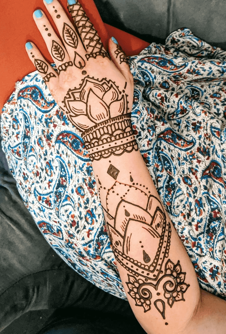 Graceful Lotus Henna Design