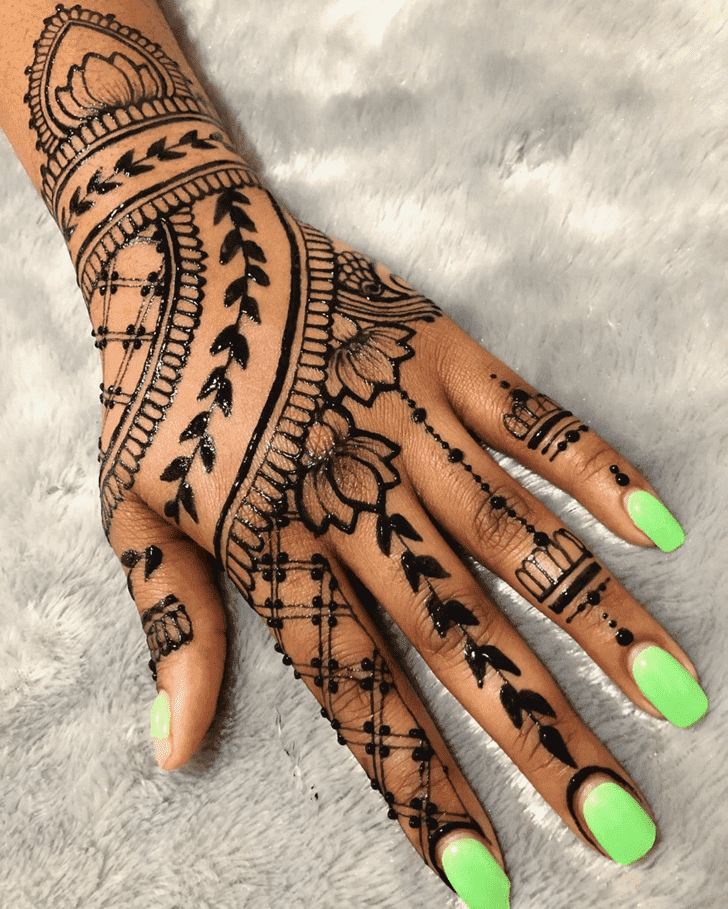 Pleasing Lotus Henna Design