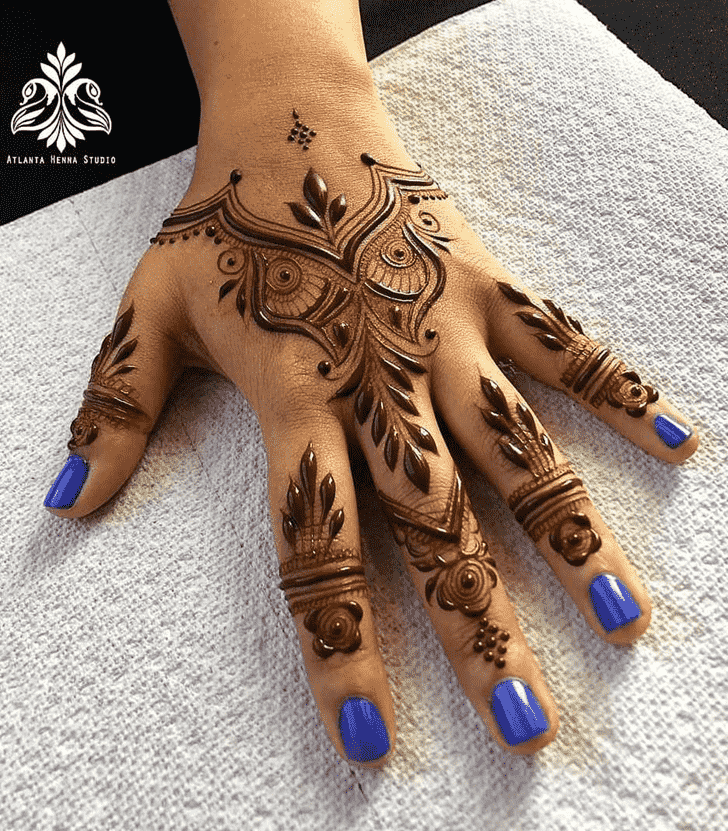 Delicate Meena Sankranti Henna Design