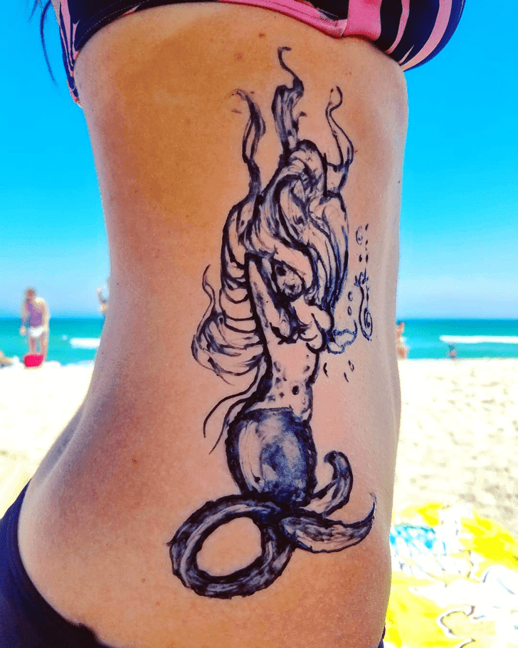 Comely Mermaid Henna Design