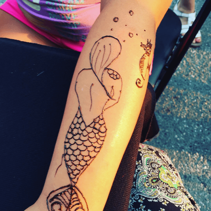 Delicate Mermaid Henna Design