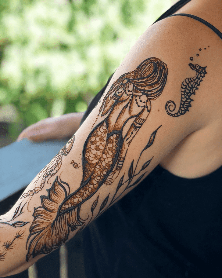 Enticing Mermaid Henna Design
