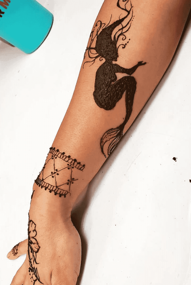 Inviting Mermaid Henna Design