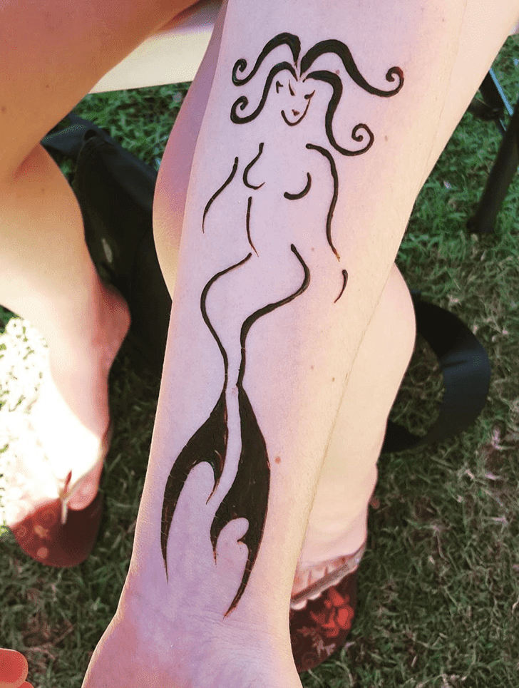 Shapely Mermaid Henna Design