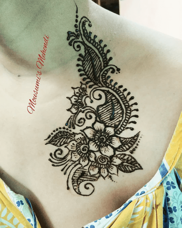 Bewitching Neck Henna Design