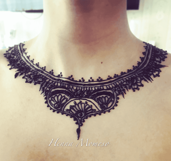 Elegant Neck Henna Design