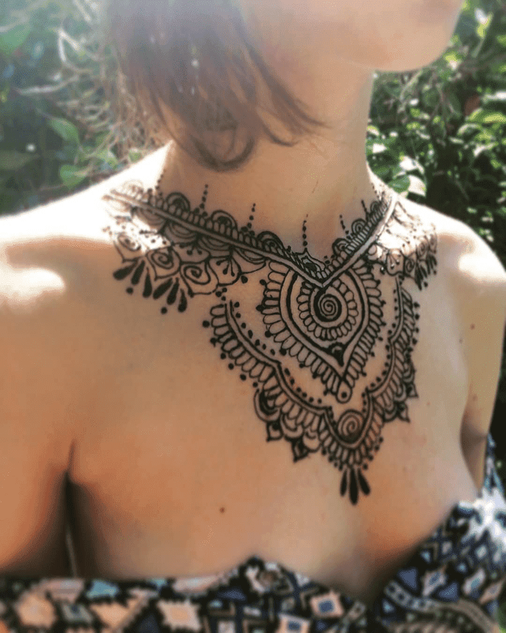 Radiant Neck Henna Design