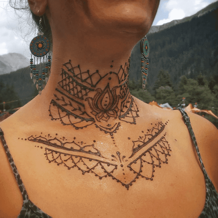 Ravishing Neck Henna Design