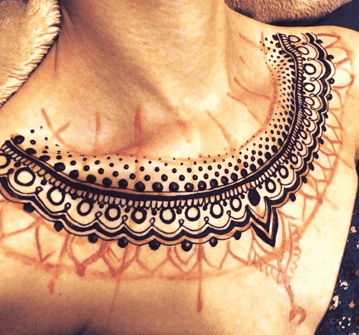 Alluring Necklace Henna Design