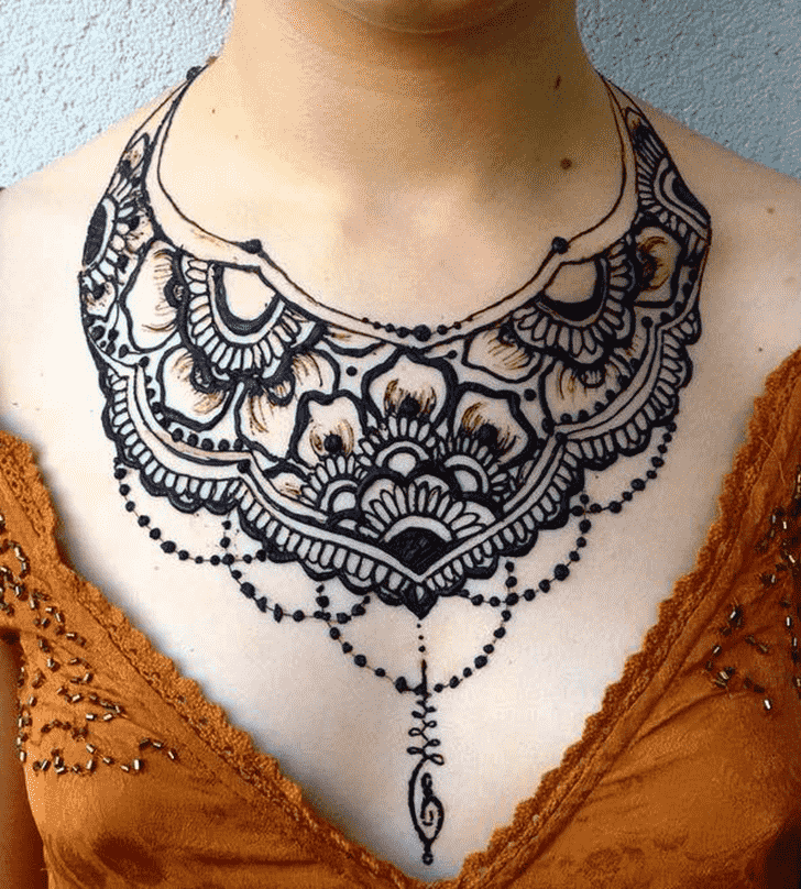 Enticing Necklace Henna Design
