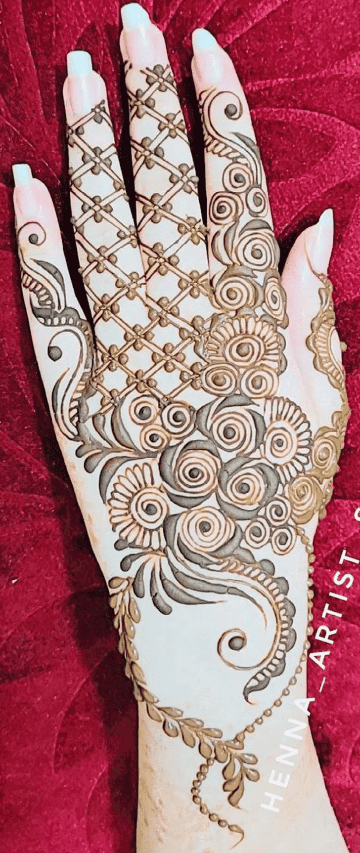 Charming Net Henna Design