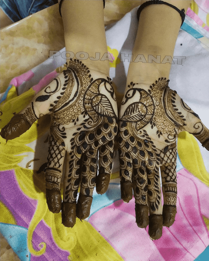 Bewitching Peacock Henna design