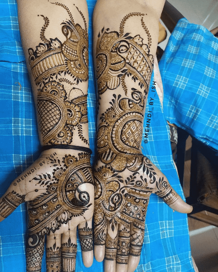 Charming Peacock Henna design