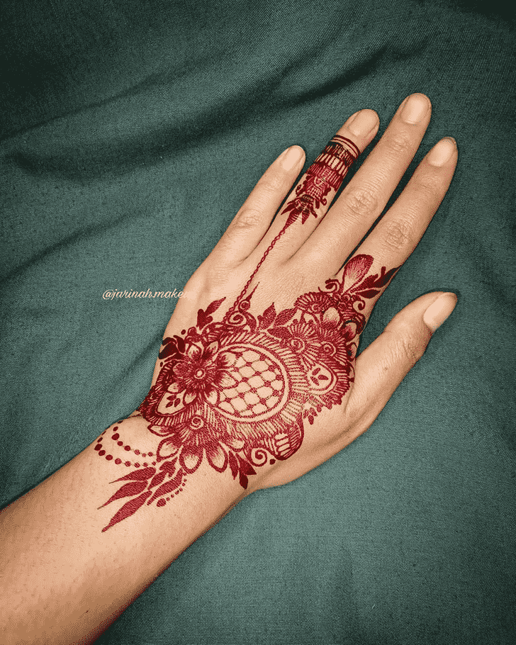 Fine Pongal Henna Design