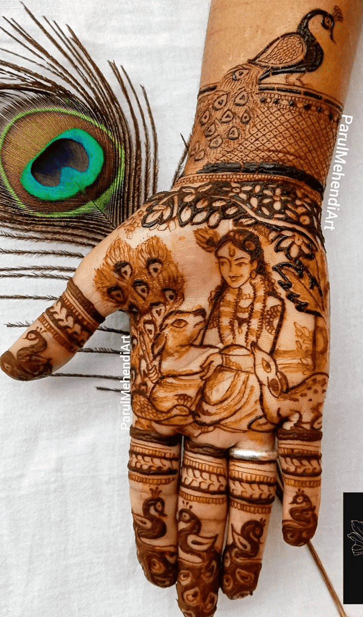 Adorable Radha Krishna Henna Design
