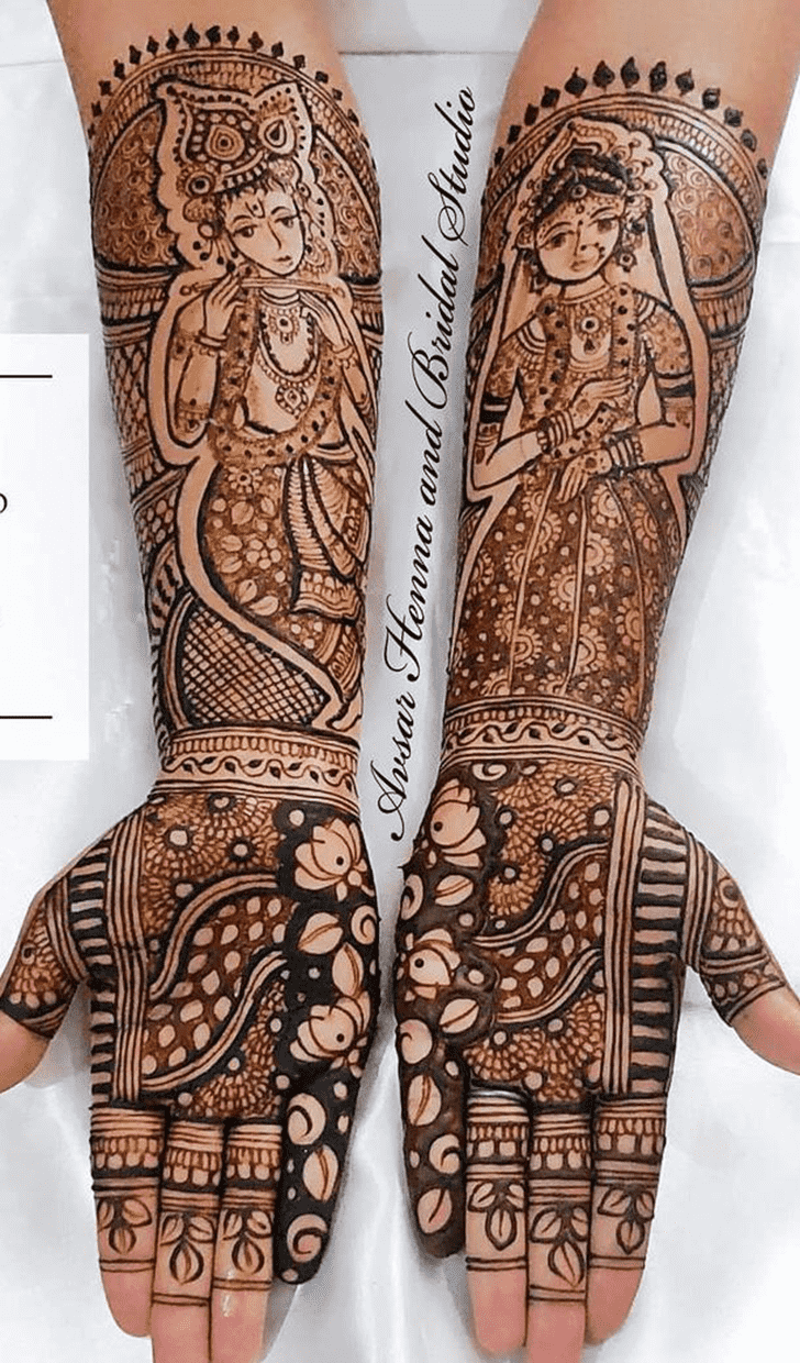 Arm Radha Krishna Henna Design