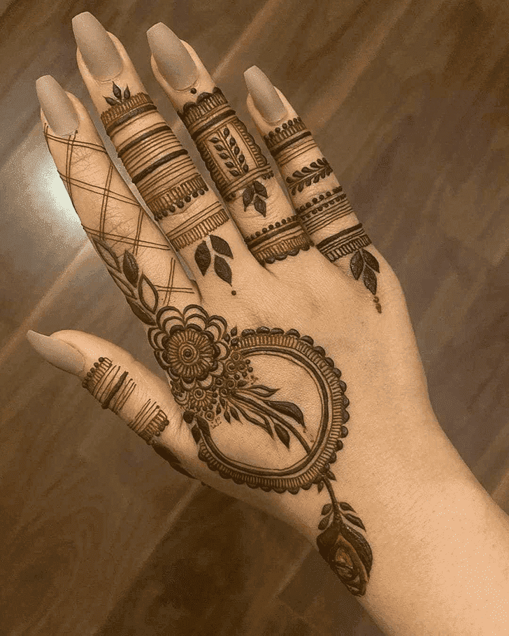 Charming Raksha Bandhan Henna Design on Back Hand