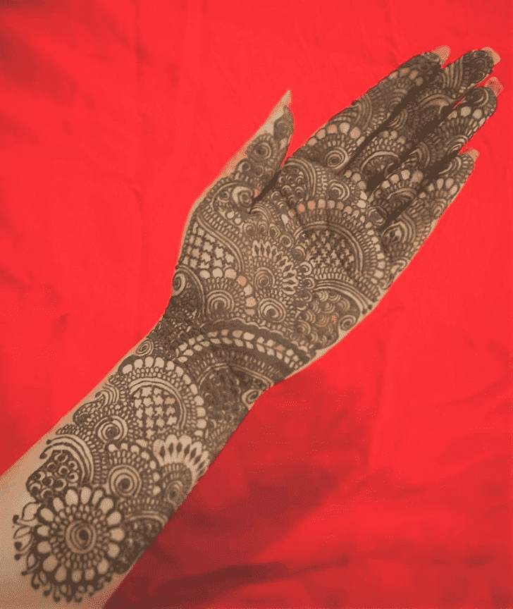 Splendid Raksha Bandhan Henna Design on Back Hand