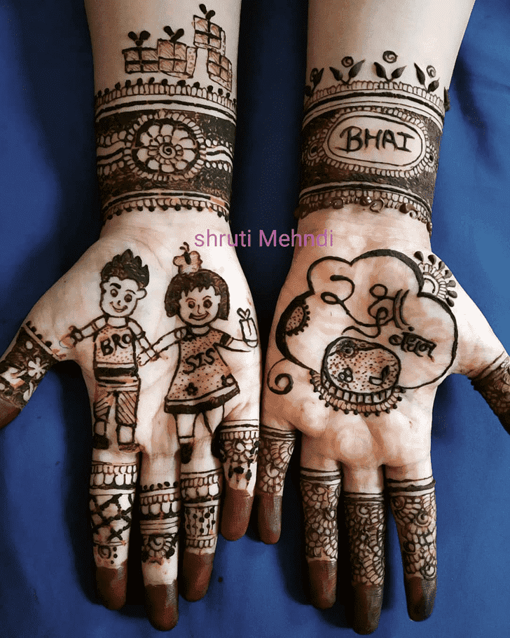 Sublime Raksha Bandhan Henna Design on Both Hand